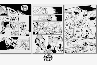 draw comic art for books, panels, and characters
