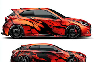 make car wrap, itasha wrap design with extreme creativity