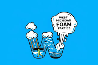 make unique foam party business logo