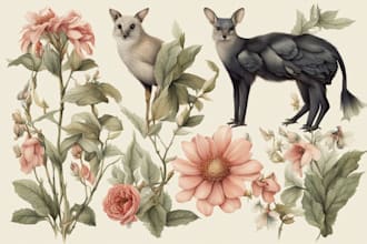 draw animal and botanical illustrations