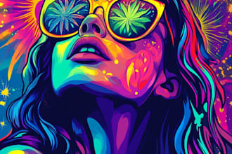 draw amazing psychedelic, trippy, weed,