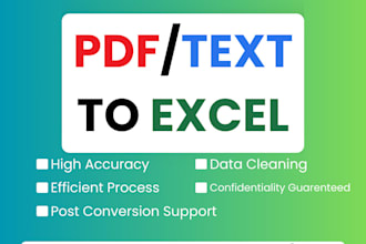 do excel data entry, file conversion, and virtual assistant tasks