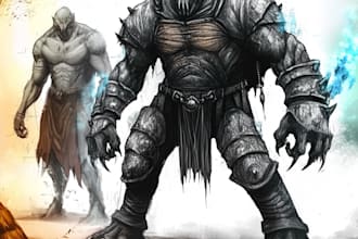 do fantasy art, dnd, monster, creature, game art