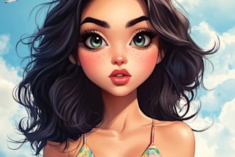 draw a unique portrait in disney cartoon style