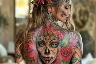 create a beautiful american traditional tattoo desing