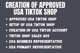 create usa tiktok shop setup tiktok shop usa tiktok shop business representative