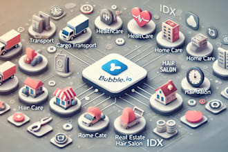 cargo transport, healthcare, home care, idx, realtor, hair salon app bubble io