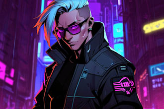 draw cyberpunk illustration style