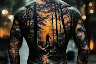 make a custom tattoo sleeve art as you want