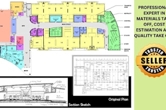 do professional material take off, quantity takeoff and cost estimation