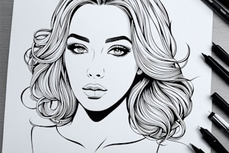 draw vector line art illustration