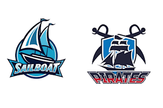 make creative skull ship marine pirates logo