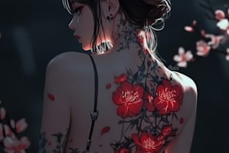 draw a attractive anime tattoo design