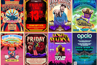 draw an event concert poster flyer illustration