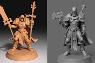 sculpt 3d miniature, 3d model, action figure, 40k warhammer for 3d printing
