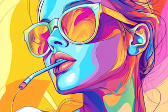 create a 2d flat vector illustration from your photo