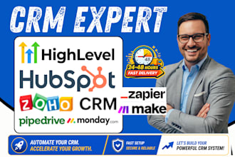 setup hubspot automation monday zoho crm gohighlevel pipedrive make integration