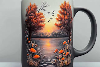 create awesome tumbler, coffee mug, water bottles designs