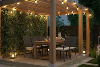 do landscape design, garden, backyard, pool, pergola, exterior, 3d rendering