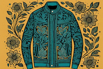 illustrate custom design with digital linocut technique