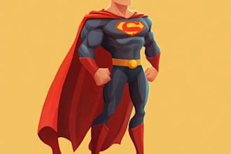make concept art superhero character design for comics