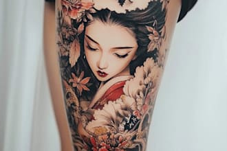 do a personalized japanese style tattoo desing