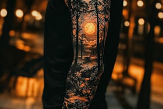 desing a tattoo in sleeve art style
