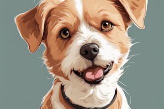 draw illustration pet portrait vector art