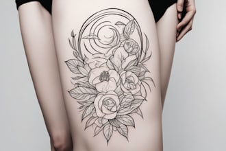 make a minimalist line art tattoo design or illustration
