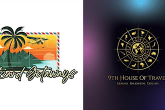 do travel agency hotel adventure outdoor camp logo design