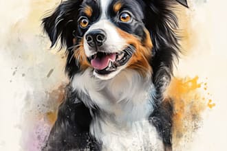 draw realistic portrait cat , dog , animal or any pets