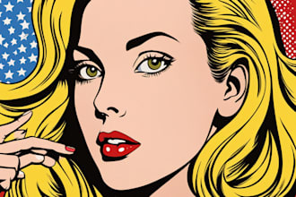 create a retro pop art roy lichtenstein style