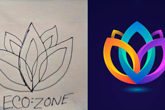 create professional logo from sketch or vision concept
