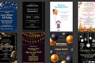 design invitations for party, event, and business