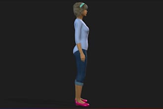 create 3d human realistic model from photo characters, rig ue manny skeleton