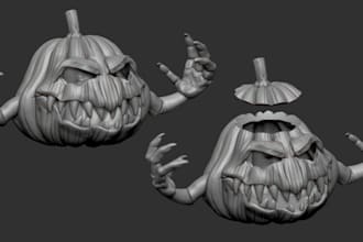 recraft  stl file for printing,halloween sculpture,mini figurine,headbust,zbrush