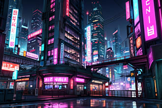 create cyberpunk, futuristic style art for any project