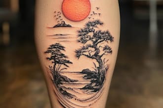 design a professional japanese, asian style tattoo design
