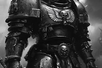 make warhammer illustration based on your description