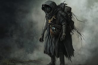 make scary horror creature and character concept art