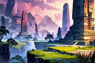 fantasy landscape art concept lost civilizations