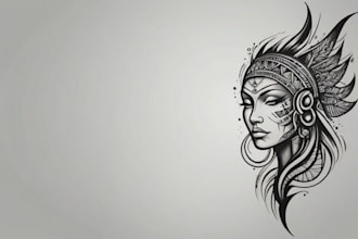 create a minimalist or tribal tattoo in my art style