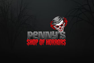 make minimalist horror logo design spooky professional shop