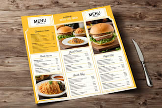 create stunning food menus, and menu designs