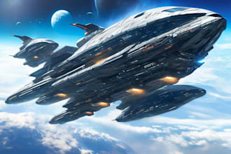 design spaceship concept art for you