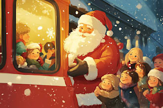 draw chiristmas caricatures, winter holidays cartoons