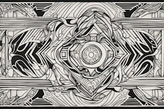 creat black and white geometric artistic tattoo design