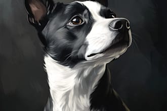 watercolor portrait of your pet dog, cat, horse etc