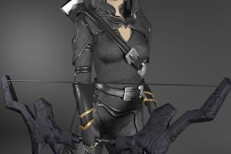 3d fantasy model,female character,archer model,vrm model