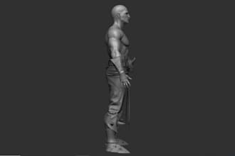 resculpt 3d character,details statue stl file, miniature 3d model, action figure